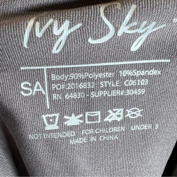 Gray and copper abstract print backless active tank top size small - Picture 5 of 5